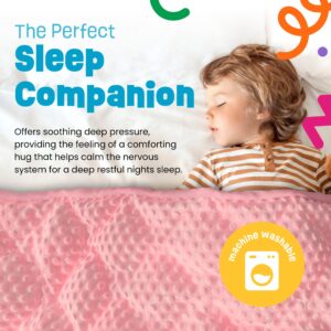 5lb Child's Weighted Blanket - Kids Weighted Blanket 5 Pounds (36" x 48") - Cute Dotted Texture Sensory Blanket - 5 lbs Weight Blanket for Kids Ages 4 to 7 - Machine Washable, Travel Friendly (Pink)