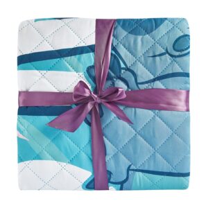 Disney Stitch Bedspread Twin Set for Kids - Bundle with Lilo and Stitch Quilted Bedspread for Twin Bed Plus Stickers, More | Stitch Twin Bedding Set for Boys, Girls