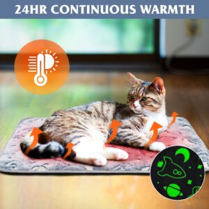 Leekalos Self Warming Cat Bed Self Heating Cat Dog Mat, Ultra Soft Extra Warm Thermal pet Pad for Indoor Outdoor Pets with Removable Cover Non-Slip Botom Washable