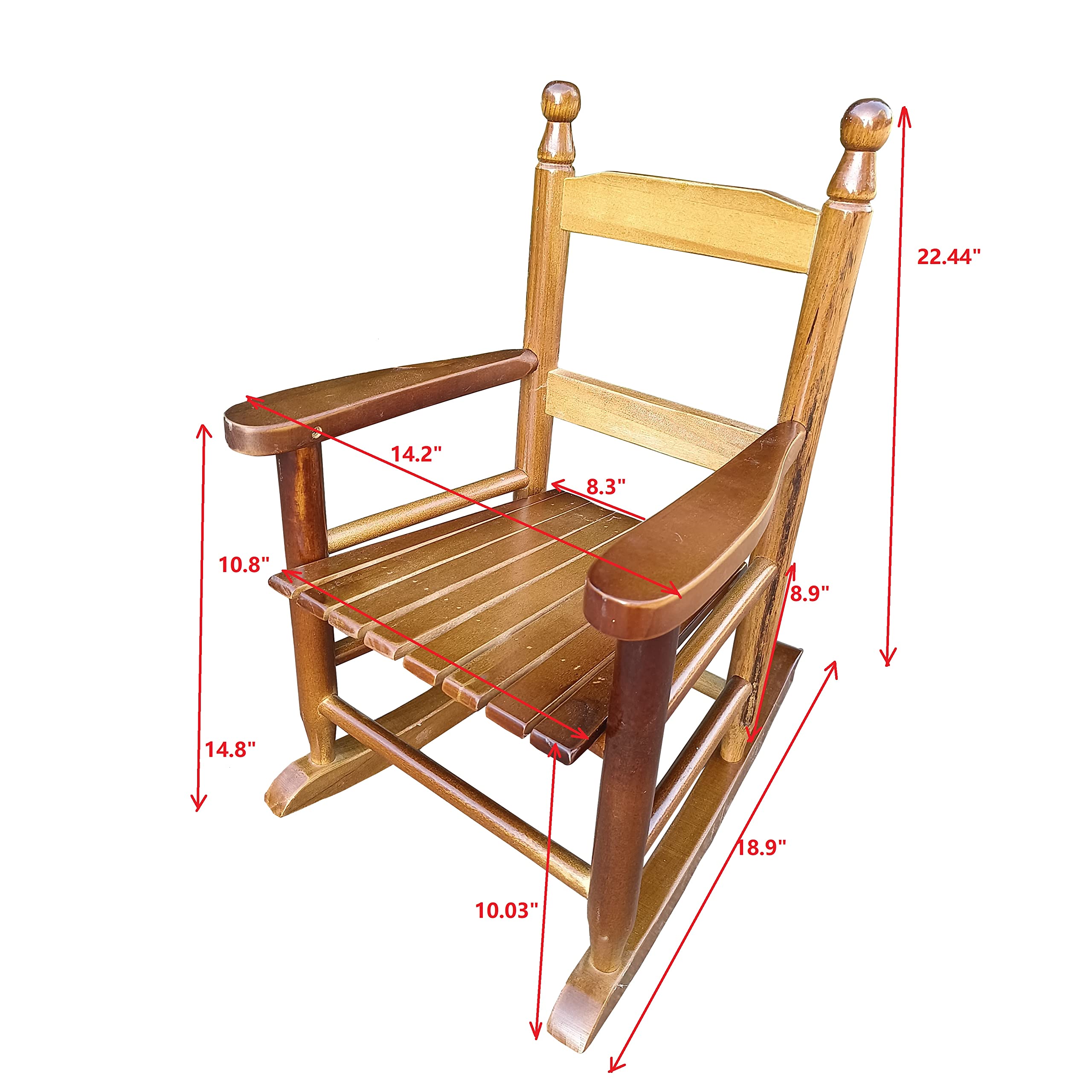 Rpuzonier Kids Rocking Chair, Children’s Rocking Chair, Toddler Rocking Chair Porch Rocker Chair with Classic Rocker and Hardwood Construction, for Nursery, Indoor, Outdoor, Living Rooms (Oak)