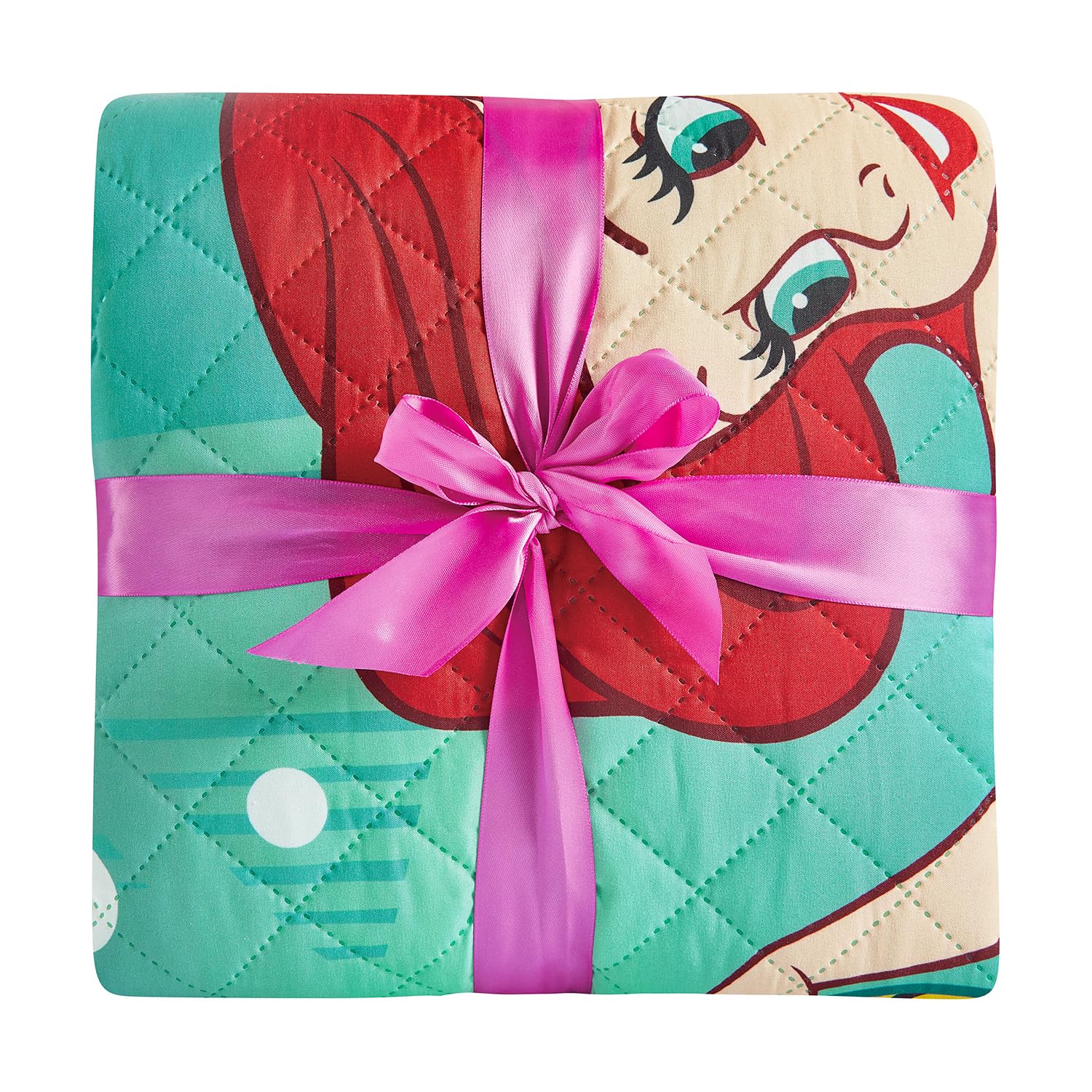 Disney The Little Mermaid Bedspread Twin Set for Kids - Bundle with Ariel Quilted Bedspread for Twin Bed Plus Stickers, More | Little Mermaid Twin Bedding Set for Girls