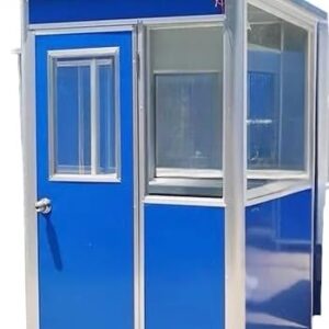 Portable Security Guard Cabin, Outdoor Modern Security Booth with Alarm Light