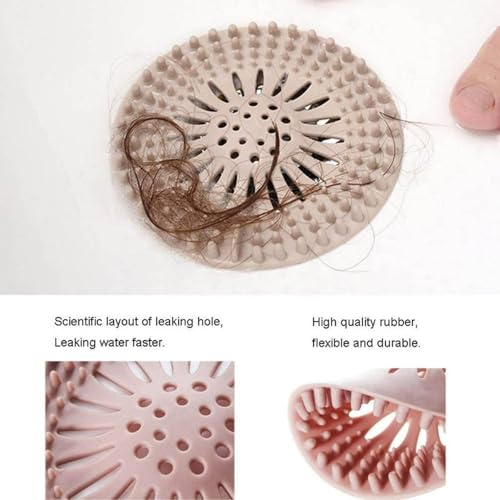 Drain Hair Catcher Durable Silicone Shower Drain Covers Easy to Install and Clean Suit for Bathroom Bathtub and Kitchen