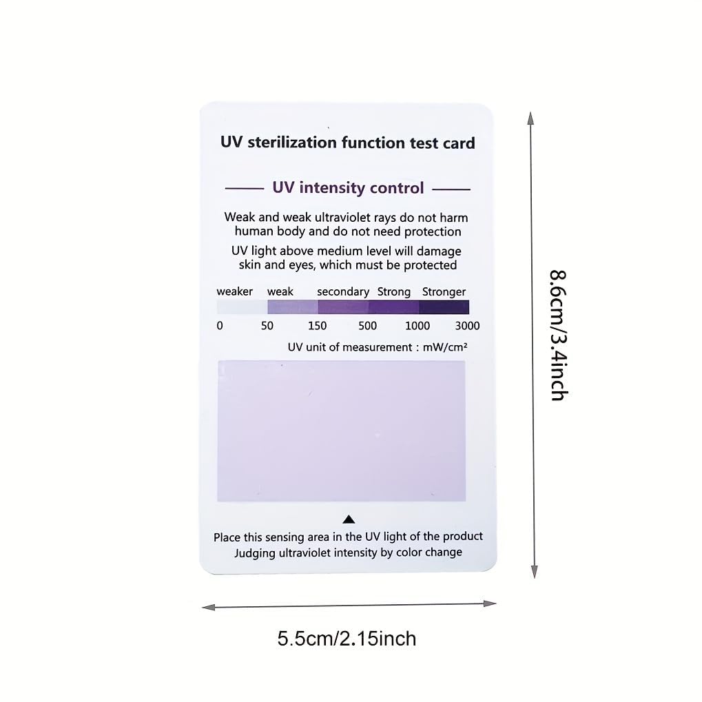 3-Pack UV Test Cards - Premium PVC UV-C Detection Cards with UVB/UVC Testing Stickers for Ultraviolet Radiation Monitoring