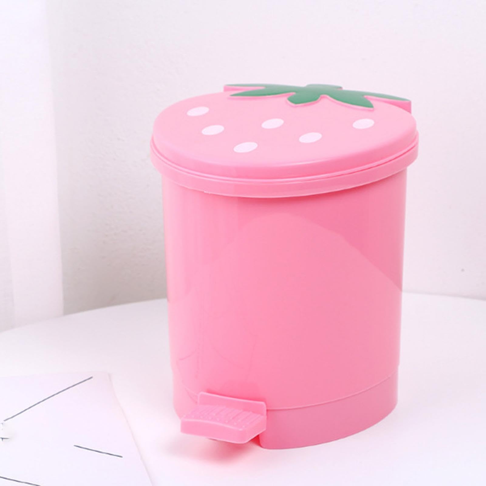 DISPRA Trash Can - Strawberry Junk Bin | Garbage Bin Waste Paper Organizer for Home Offices Living Room Kitchen | Countertop Storage Bucket | Countertop Trash Can - Trash Can