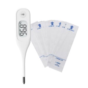 [value bundle] berrcom digital thermometer dt101 & berrcom disposable digital thermometers probe covers set of 100 for adults and kids dt100tz