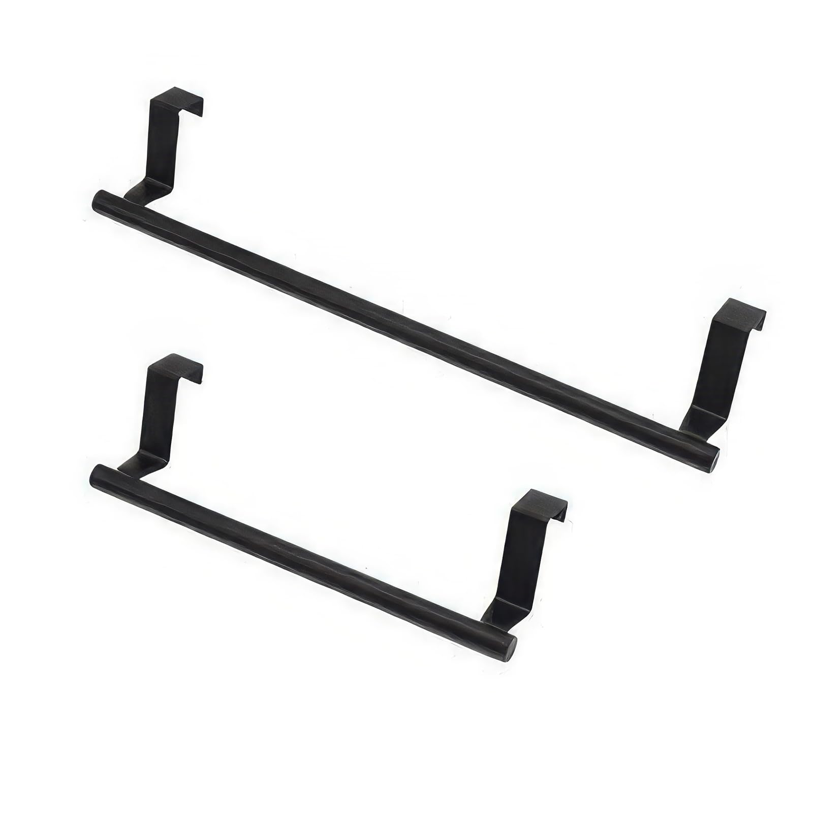 2-PCS Over Cabinet Towel Bar - Convenient Durable Electroplated Stainless Steel Kitchen Towel Rack for Cabinet Doors, 14.29" + 9.33" Black Set