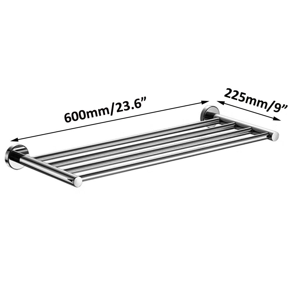 Bathroom Towel Rack, Hotel Style Towel Racks for Bathroom Wall Mounted, Modern Towel Bar Rack 23.6 Inch, 2-Tier Towel Shelves, Chrome