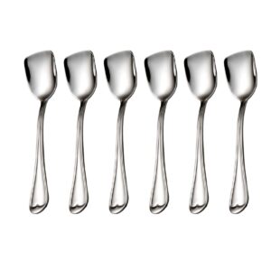 faderic ice cream spoons, shovel spoons 6pcs,18/10 stainless steel spoons, dessert spoons 6.0-inch, silver