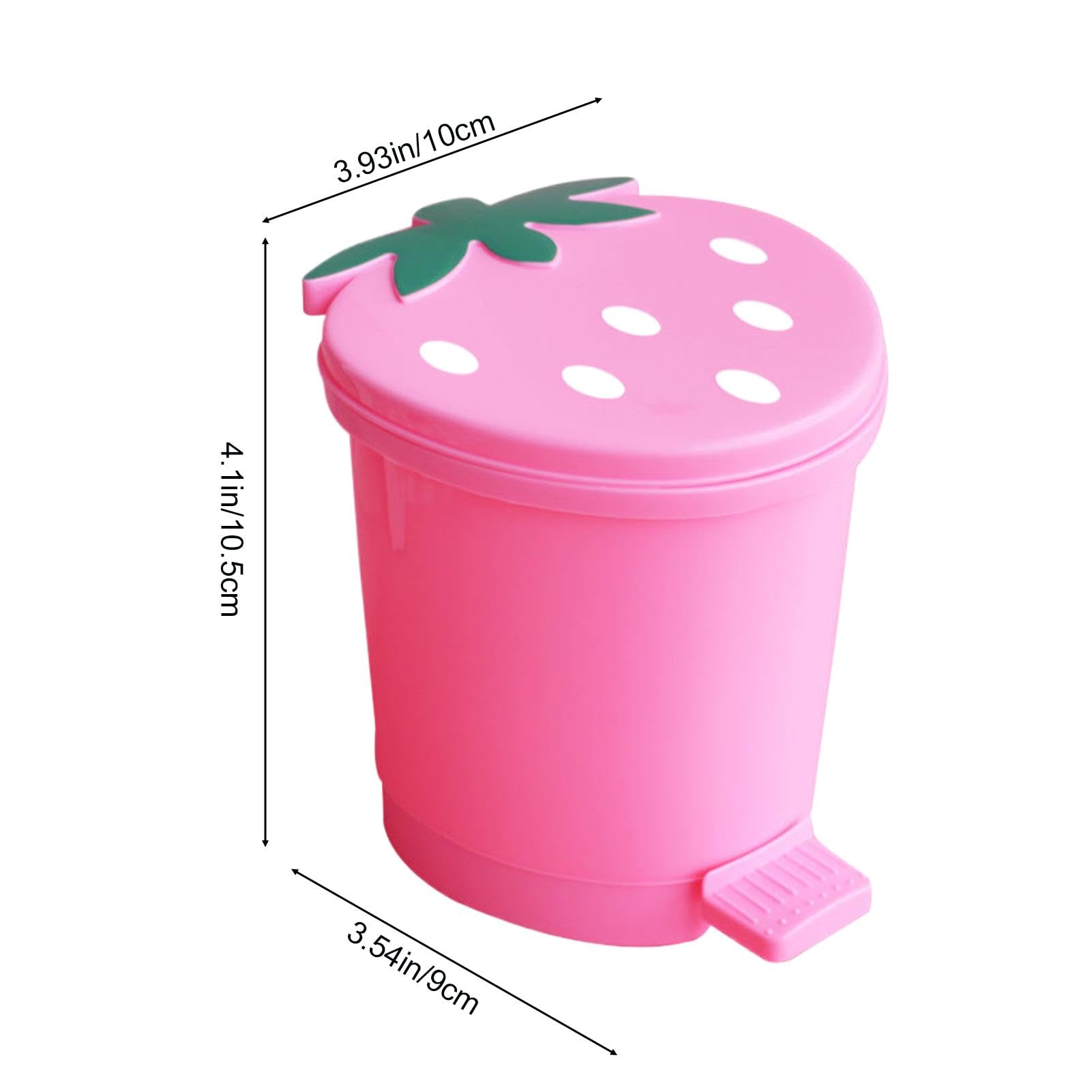 DISPRA Trash Can - Strawberry Junk Bin | Garbage Bin Waste Paper Organizer for Home Offices Living Room Kitchen | Countertop Storage Bucket | Countertop Trash Can - Trash Can