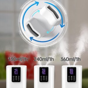 Smart Humidifiers for Bedroom Large Room,(8L) 2.1Gal Cool Mist Top Fill Diffuser Ambient Light, WIFI App & Remote Control, 3 Mist Modes, 12H Timer, 35dB Quiet Humidifier for Home Office Plant