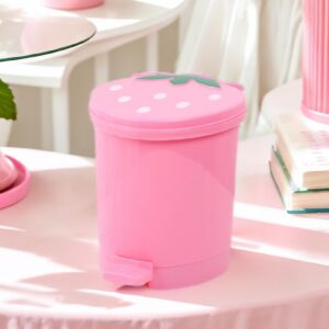 DISPRA Trash Can - Strawberry Junk Bin | Garbage Bin Waste Paper Organizer for Home Offices Living Room Kitchen | Countertop Storage Bucket | Countertop Trash Can - Trash Can