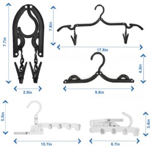Feoqibu 10 Piece Portable Clothes Racks with Clips, Travel Clothes Racks, Foldable Clothes Racks for Outdoor Camping, Traveling, Dorms, Apartments, Home Clothes Storage and Drying