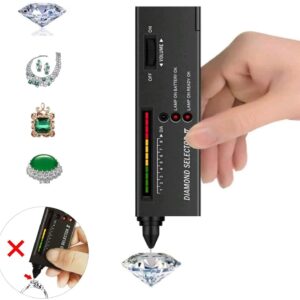 Diamond Tester Pen, Jewelry Diamond Tester with 60X Mini LED Magnifying&40X Full Metal Illuminated Jewelry Loop Magnifier, Thermal Conductivity Meter, Diamond Selector for Novice and Expert