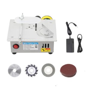 mini table saw, small precision craft table saw 7-speed adjustable, 96w 5000rpm desktop electric saw cutter, 1/2" adjustable cut depth, for diy woodworking metal plastic acrylic cutting