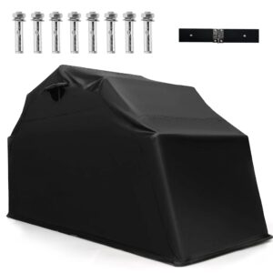 nightcore motorcycle shed with expansion bolts, waterproof motorcycle garage with 600d oxford cloth & ventilation window, suitable for heavy motorcycle vehicle storage, size 136" x 54" x 75"