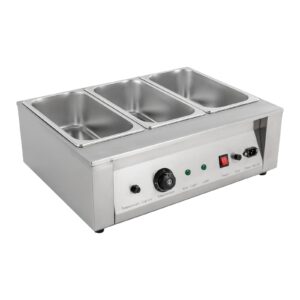 Chocolate Tempering Machine 32-176℉, 3-Pot Commercial Electric Melting, 300W Stainless Steel Food Warmer Professional Heated Chocolate Melter with Lid for Catering Restaurant Canteen Home Party