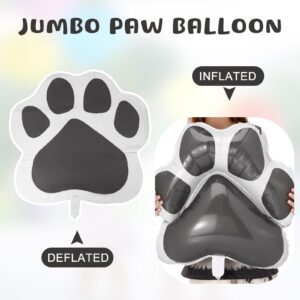 Hungdao 9 Pcs 28 x 26 Inch Dog Paw Balloons Paw Print Foil Balloons Large Puppy Birthday Party Supplies Balloons for Baby Shower Pets Dog Themed Party Decorations (Grey)