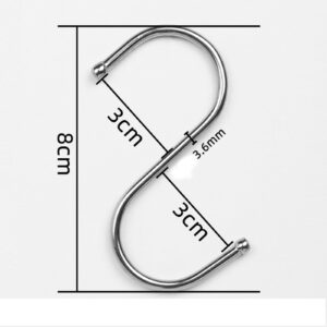 Siswilly Stainless Steel S Hooks, Anti-Rust, Anti-Slip, Durable & Long-Lasting, Ideal for Hanging Plants, Utensils, Towels, Bags, 10 Pack