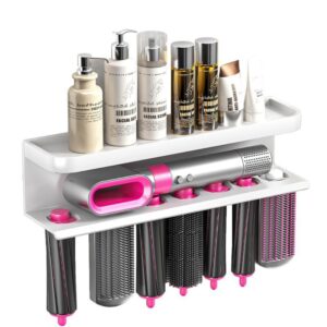 lumclaw hairdryer holder wall mount suitable for dyson airwrap shelf dryer and hair curler holder storage rack bathroom organizer