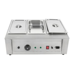 chocolate tempering machine 32-176℉, 3-pot commercial electric melting, 300w stainless steel food warmer professional heated chocolate melter with lid for catering restaurant canteen home party