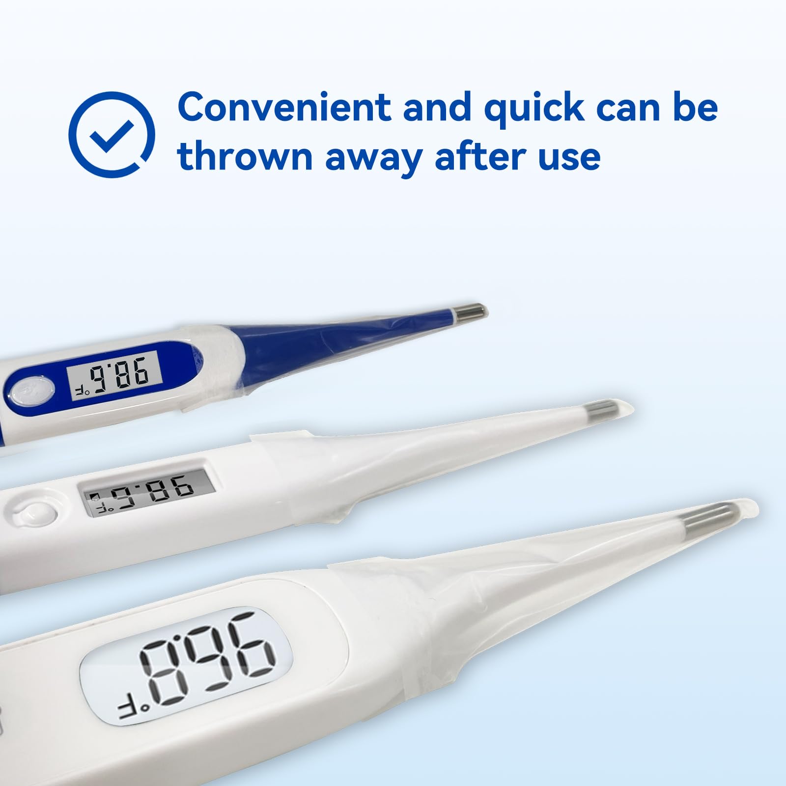 [Value Bundle] Berrcom Digital Thermometer DT101 & Berrcom Disposable Digital Thermometers Probe Covers Set of 100 for Adults and Kids DT100TZ