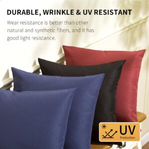 SUSIE'S GARDEN Outdoor Waterproof Throw Pillow Covers 18x18 Set of 2 Decorative Navy Patio Furniture Cushion Covers Outside Decor for Couch Garden Bench Tent Balcony Sofa