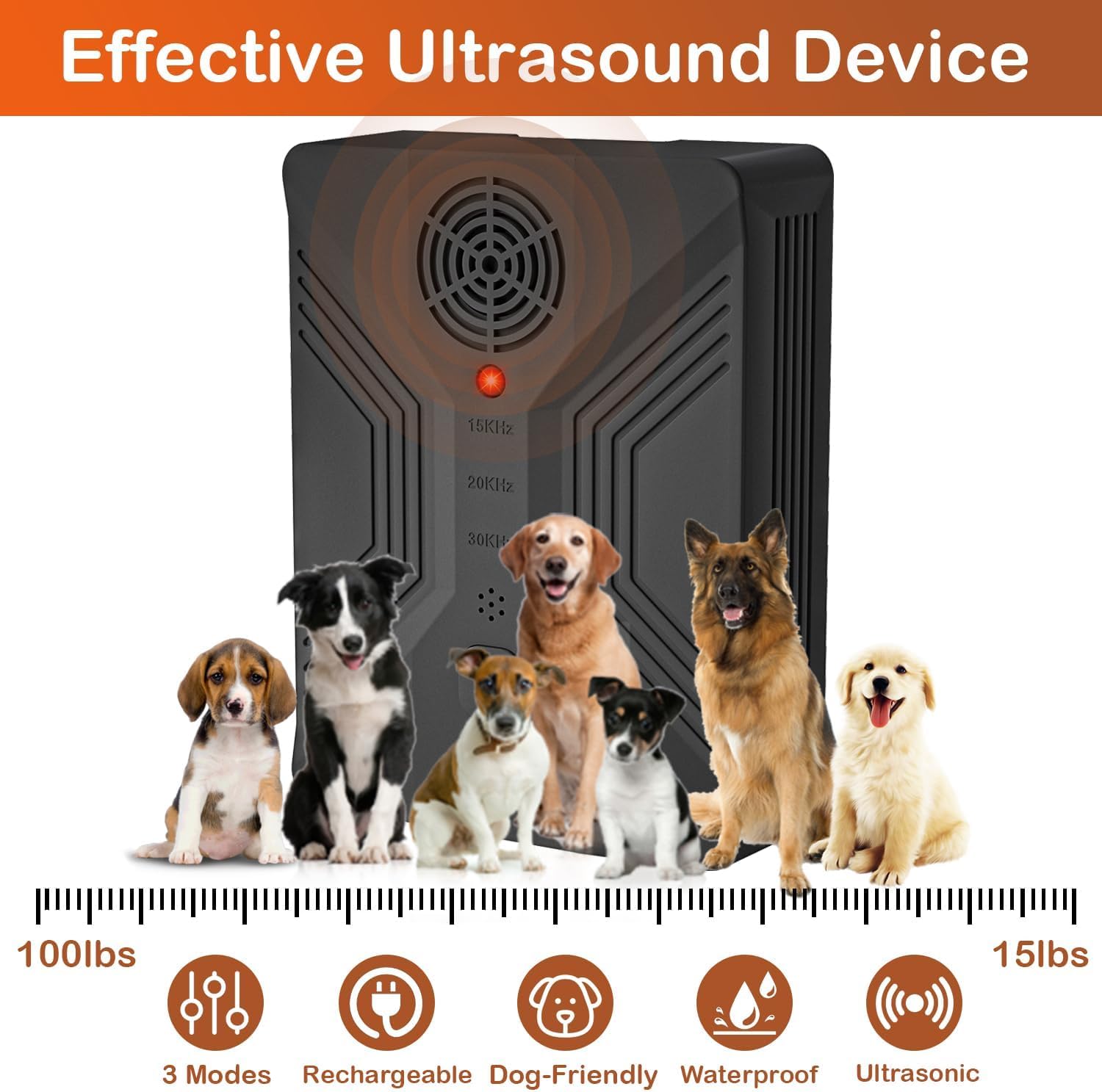 Anti Barking Device, Ultrasonic Dog Bark Deterrent Devices, Rechargeable Dog Barking Control Devices, Dog Barking Silencer with 3 Modes, Bark Box for Indoor & Outdoor Use