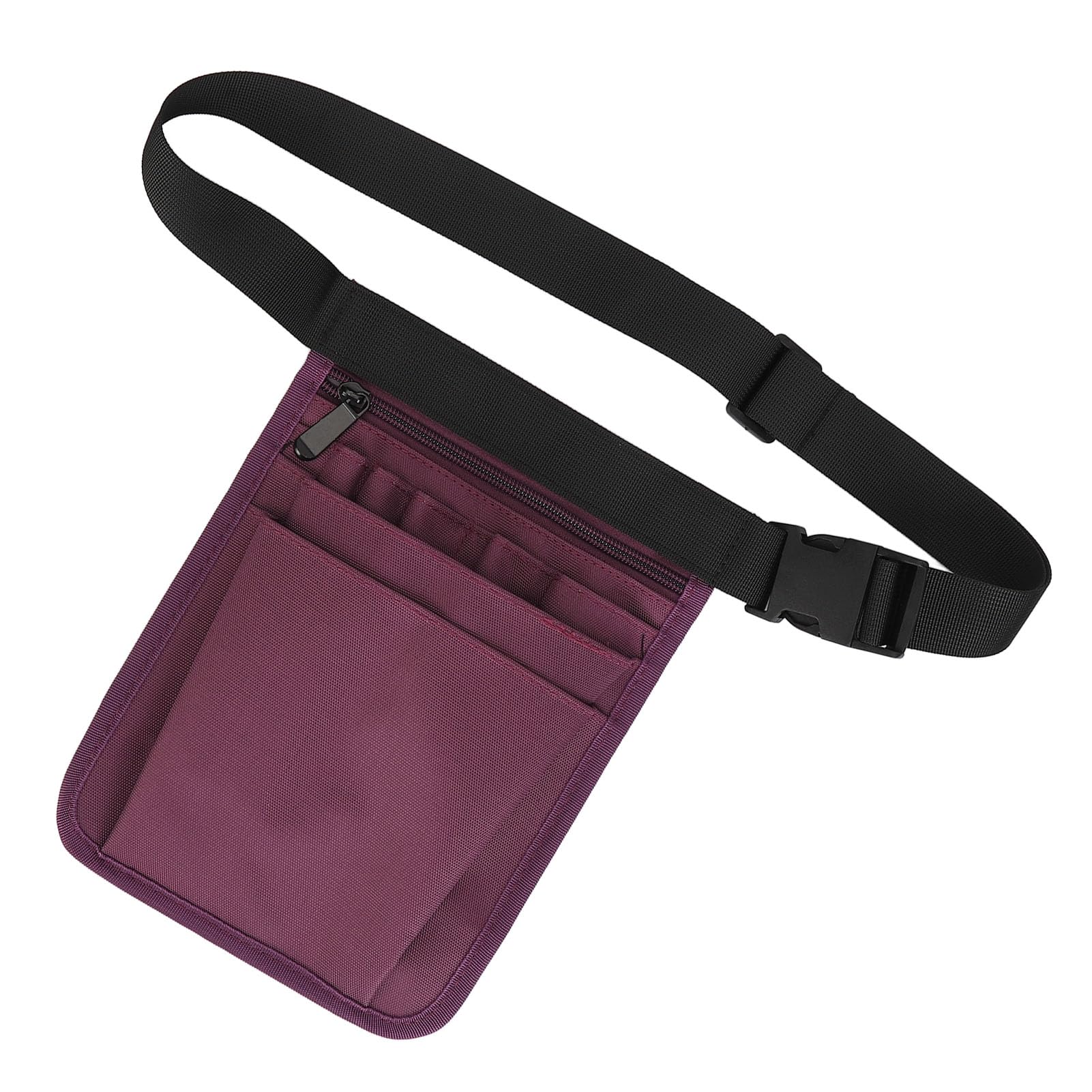 Nurse Utility Waist Organizer, Nylon Multi,Functional Large Capacity Fanny Pack for Medical Professionals, Ideal for Stethoscopes, Scissors, and More, Black (Purple)