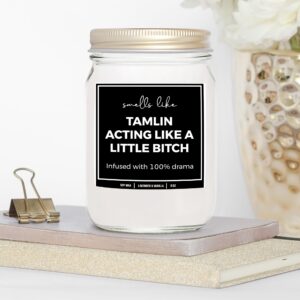 YouNique Designs Smells Like Tamlin Candle - Bookish Candles, Book Lovers Gifts, Book Themed Gifts for Book Lovers Women, Book Club Gifts Ideas, Reading Themed Gifts (Lavender & Vanilla)