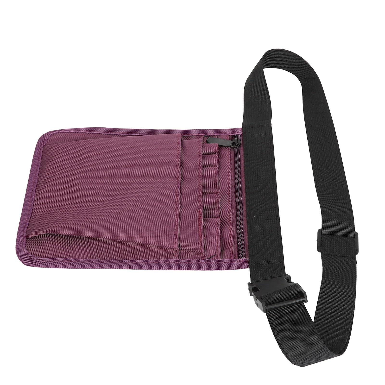 Nurse Utility Waist Organizer, Nylon Multi,Functional Large Capacity Fanny Pack for Medical Professionals, Ideal for Stethoscopes, Scissors, and More, Black (Purple)