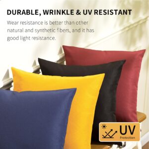 SUSIE'S GARDEN Outdoor Waterproof Throw Pillow Covers 18x18 Set of 2 Decorative Black Patio Furniture Cushion Covers Outside Decor for Couch Garden Bench Tent Balcony Sofa