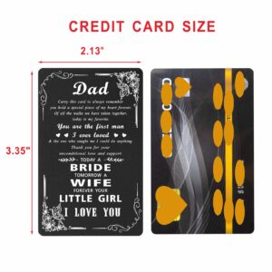 Richesele Father of the Bride Gifts - Dad Wedding Gift from Bride Daughter - Engraved Wallet Card for Dad from Bride - Bridal Shower Gifts to Dad