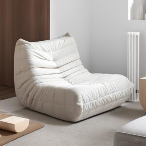 mdqmd cream style adult togo sofa,bean bag chair,white fireside chair (white)