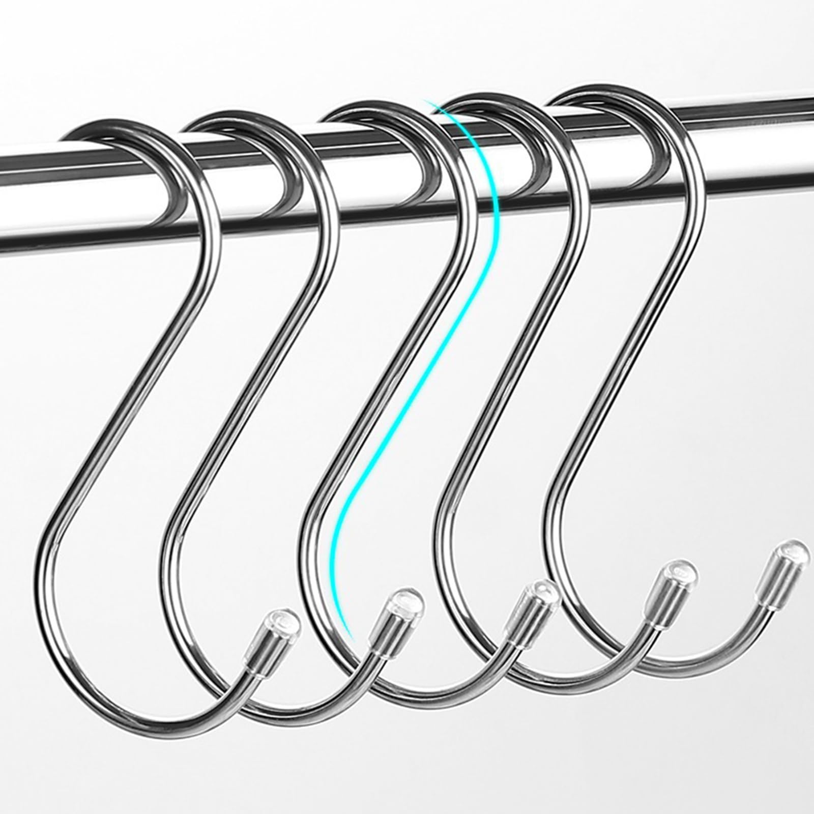 Siswilly Stainless Steel S Hooks, Anti-Rust, Anti-Slip, Durable & Long-Lasting, Ideal for Hanging Plants, Utensils, Towels, Bags, 10 Pack