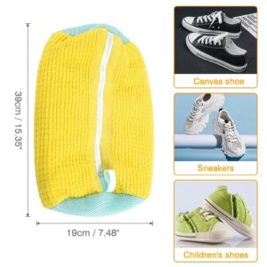 Shoe Laundry Bag for Washing Machine，Shoe Cleaning Bag，Shoes Wash Bags,Sneaker Mesh Washing Bag,shoe Cleaning Laundry ，Shoes Laundry Bag Sneaker Washing Bag for 360° Cleaning White Shoes (Yellow 1PC)