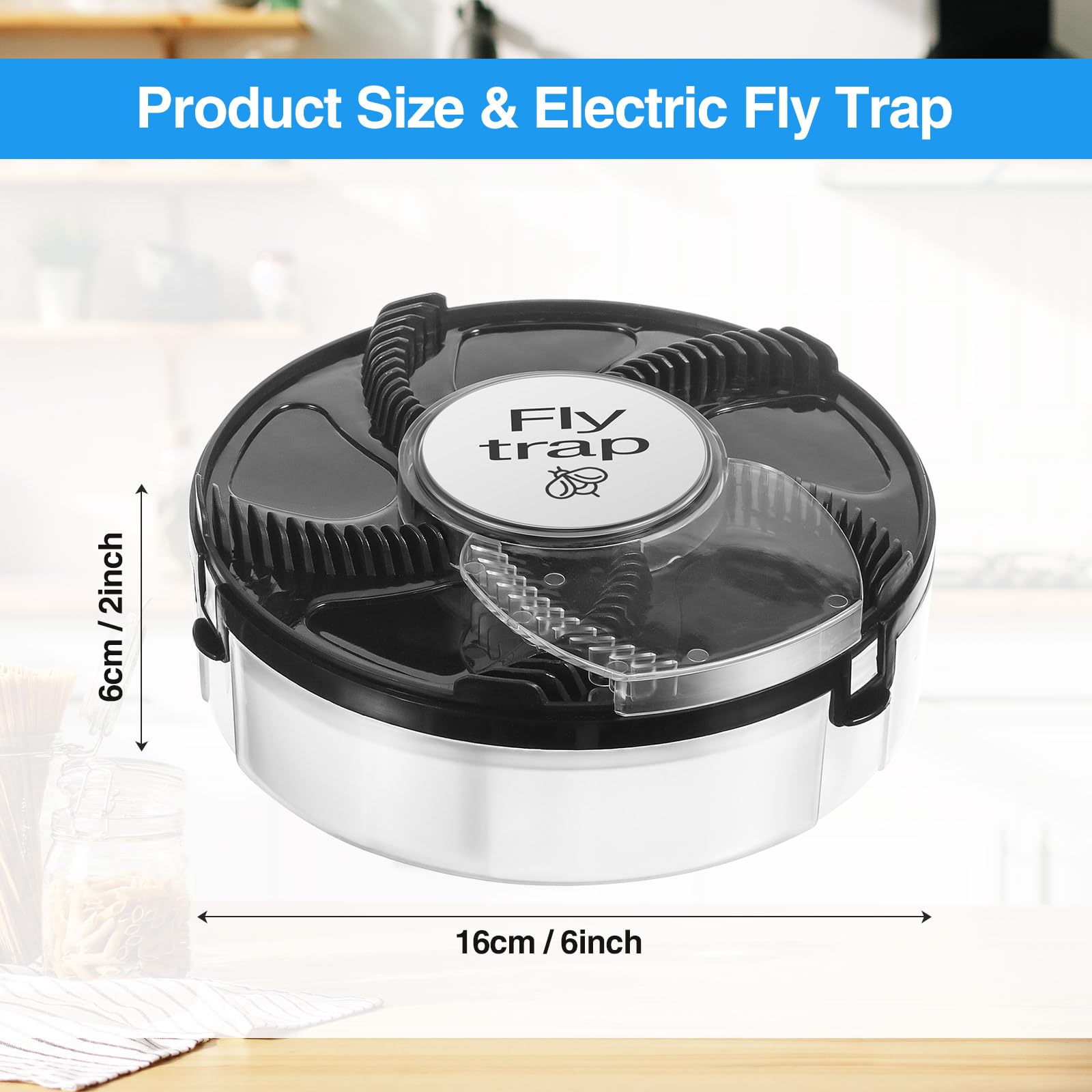 2024 Electric Fly Trap Pest Device Gnat Flying Insect Trap Automatic Indoor Fly Trap Pest Reject Control Catcher Insect Repellents Tools for Garden,Auto,Ranch,Rotate Resueable Catcher(1PCS)