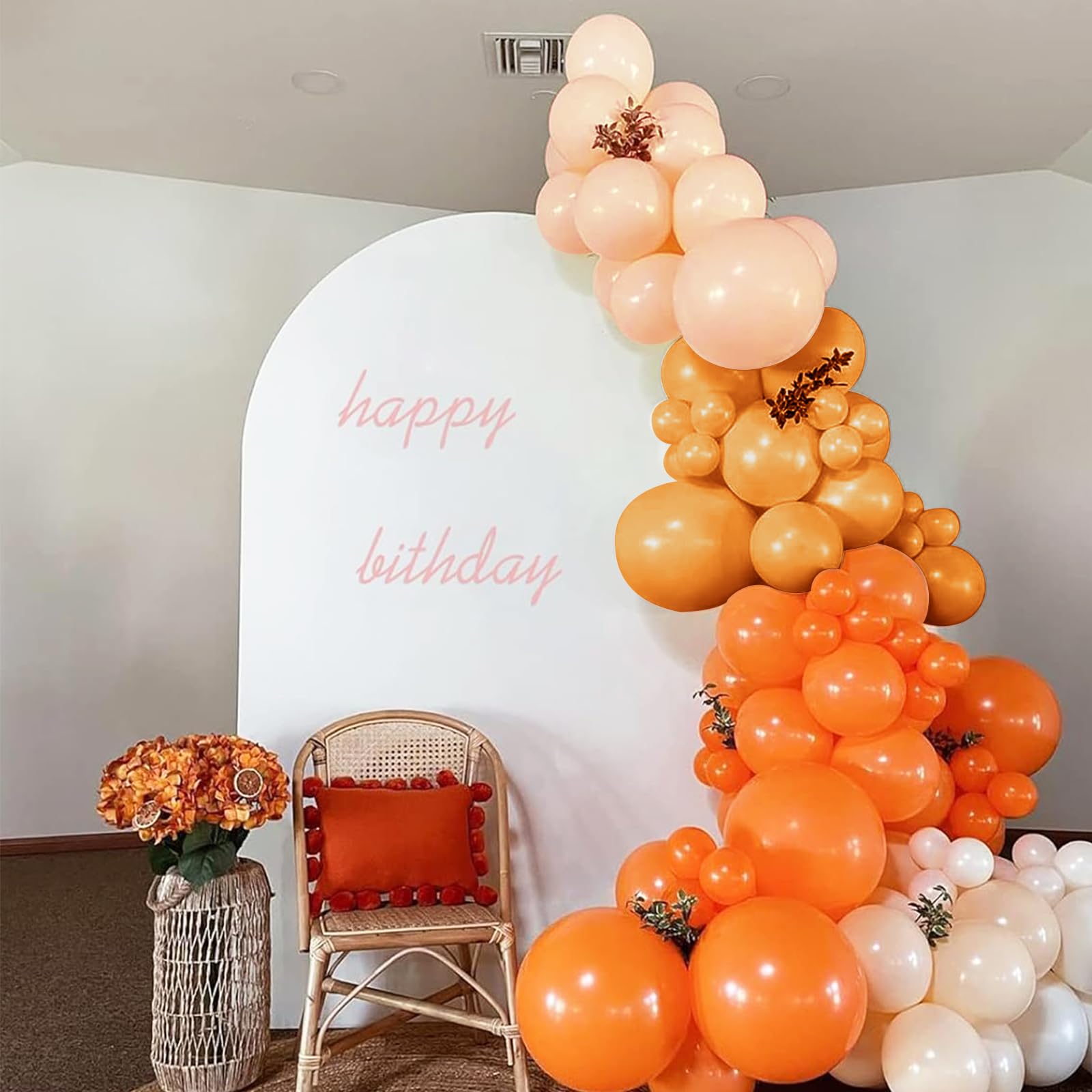 Bezente Thanksgiving Balloons Arch Kit, 111Pcs Orange Latex Balloons Fall Balloon Arch Kit for Fall Little Cutie Baby Shower, Friendsgiving, Birthday,Pumpkin Theme Party Decoration