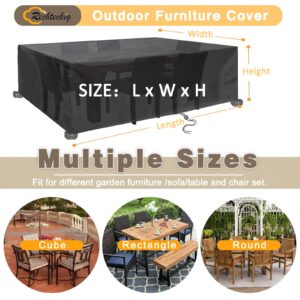 Patio Furniture Covers Waterproof, Rectangular Patio Table Chair Sofa Set Cover, General Purpose Outdoor Furniture Cover-Black|| 120x60x90cm/47x24x35in