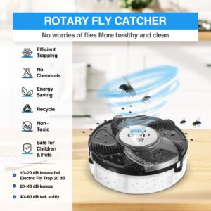 2024 Electric Fly Trap Pest Device Gnat Flying Insect Trap Automatic Indoor Fly Trap Pest Reject Control Catcher Insect Repellents Tools for Garden,Auto,Ranch,Rotate Resueable Catcher(1PCS)