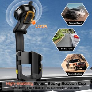 Car Charger for Zebra Symbol TC70 TC72 TC75 TC77 TC70X TC75X TC77HL TC700H TC700K TC720L Barcode Scanner Handheld PDA, Vehicle Holder Mount Scanner Stand Bracket with Cigarette Lighter Charging Cable