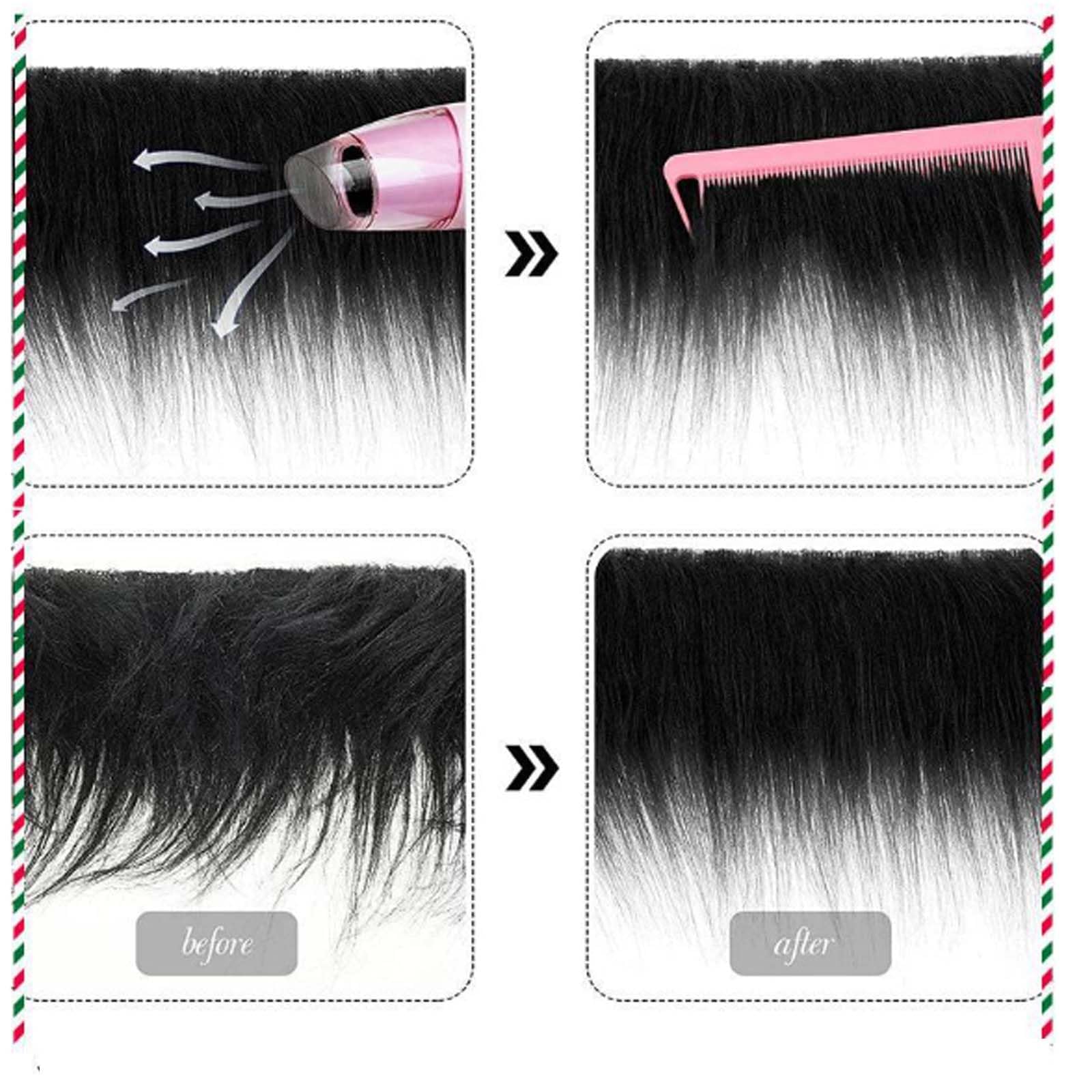 Faux Fur Fabric 2PCS Fake Fur Plush Fabric Precut Strips Fluffy Fuzzy Craft Fur for Gnomes Beard Hair Decoration (Black)