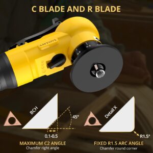 AMTOVL Air Chamfer Tool, Mini Pneumatic Chamfering Machine, 30000 RPM Pneumatic Chamfering Tool, 45 Degree Air Beveling Machine with 1/4 Inch Air Inlet for Metal, Wood, Acrylic Deburring and Trimming