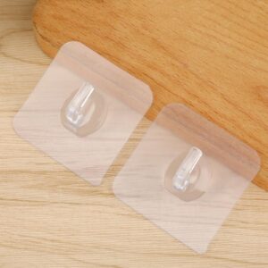 Molain 60Pcs Clear Adhesive Hooks for Hanging, Transparent Reusable Heavy Duty Wall Hooks Small Acrylic Sticky Hangers with Non Marking Sticker for Home Kitchen Bathroom Office Use