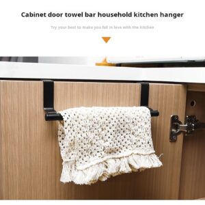 2-PCS Over Cabinet Towel Bar - Convenient Durable Electroplated Stainless Steel Kitchen Towel Rack for Cabinet Doors, 14.29" + 9.33" Black Set