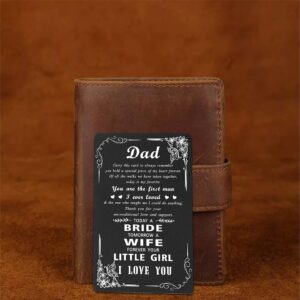 Richesele Father of the Bride Gifts - Dad Wedding Gift from Bride Daughter - Engraved Wallet Card for Dad from Bride - Bridal Shower Gifts to Dad