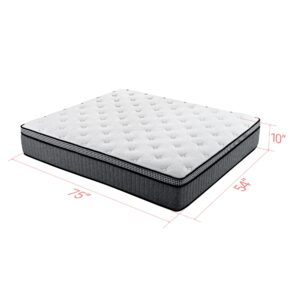 LegacyAmerhome Full Size Mattress, 10in Hybrid Full Mattresses in a Box with Cool Gel Memory Foam, Pocket Springs for Motion Isolation, Medium Firm Matress, CertiPUR-US, 100-Night Trial, 54"x75"x10"