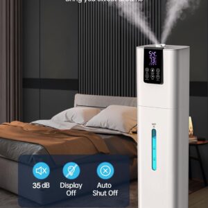 Smart Humidifiers for Bedroom Large Room,(8L) 2.1Gal Cool Mist Top Fill Diffuser Ambient Light, WIFI App & Remote Control, 3 Mist Modes, 12H Timer, 35dB Quiet Humidifier for Home Office Plant