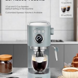 Ihomekee Espresso Machine Coffee Makers 15 Bar Cappuccino Machines with Milk Frother for Espresso/Cappuccino/Latte/Mocha (CM6927)