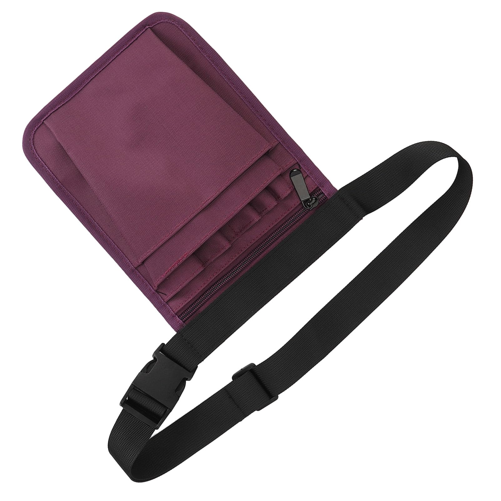 Nurse Utility Waist Organizer, Nylon Multi,Functional Large Capacity Fanny Pack for Medical Professionals, Ideal for Stethoscopes, Scissors, and More, Black (Purple)